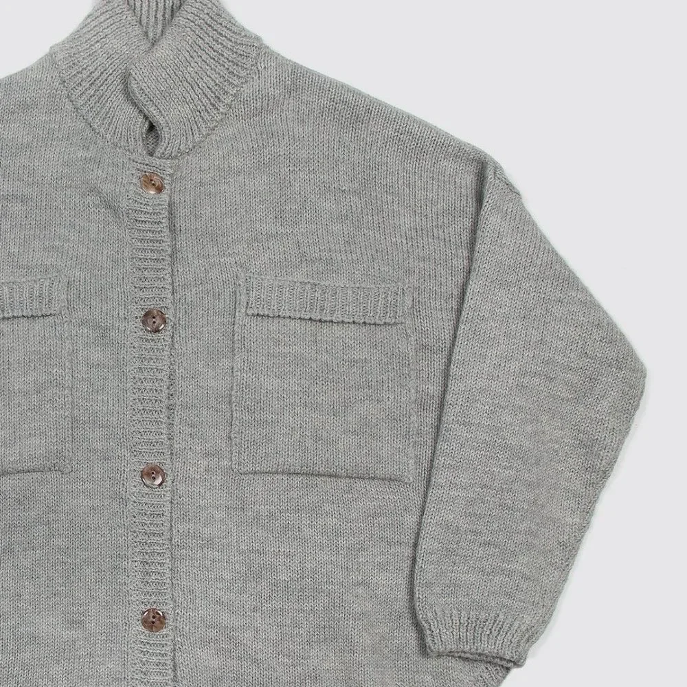 Monica Cordera ecowool polo jacket silver grey NWT - Picture 3 of 7